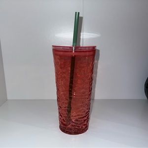 BNWT pink glass Starbucks cup